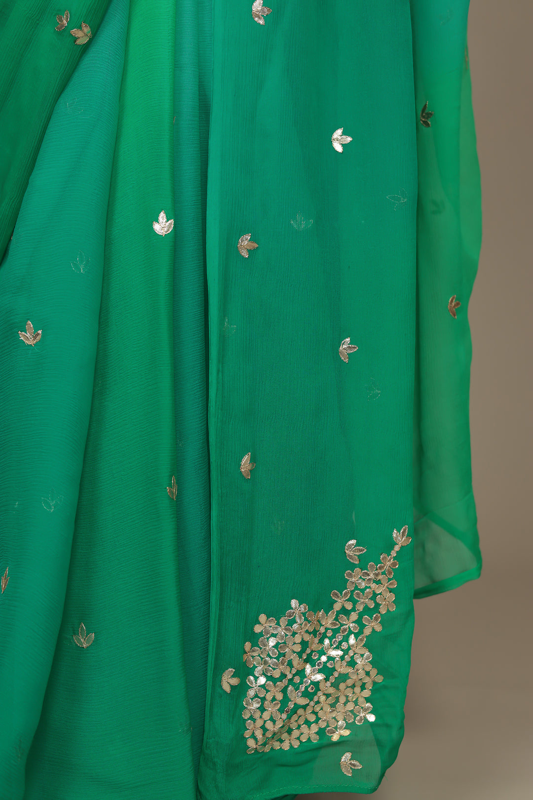 Silk Saree Embellished with Gota Patti work