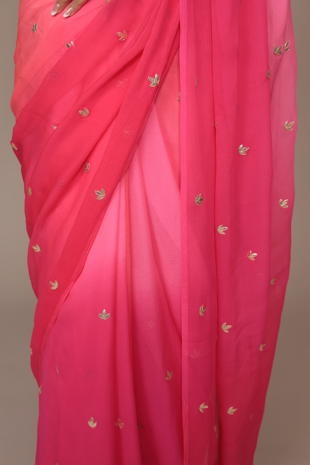 Silk Saree Embellished with Gota Patti work