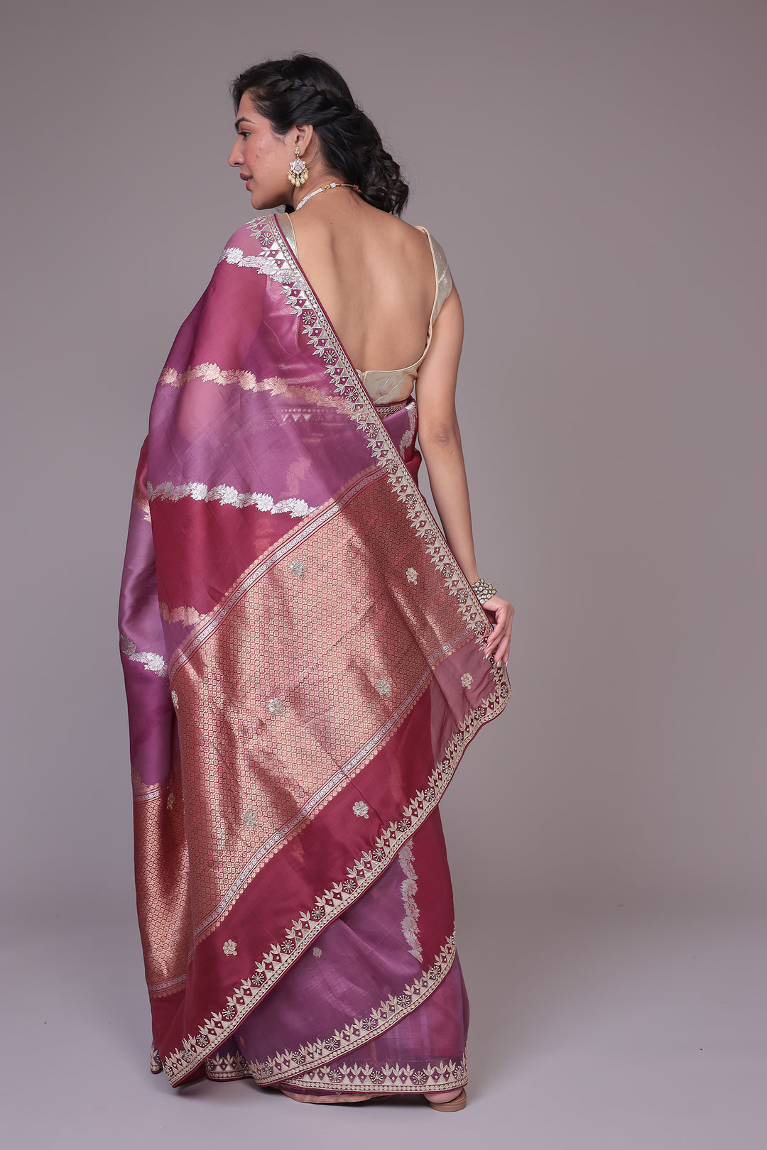 Banarasi Organza Saree with Gota Patti work