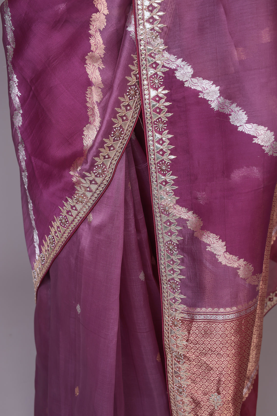 Banarasi Organza Saree with Gota Patti work