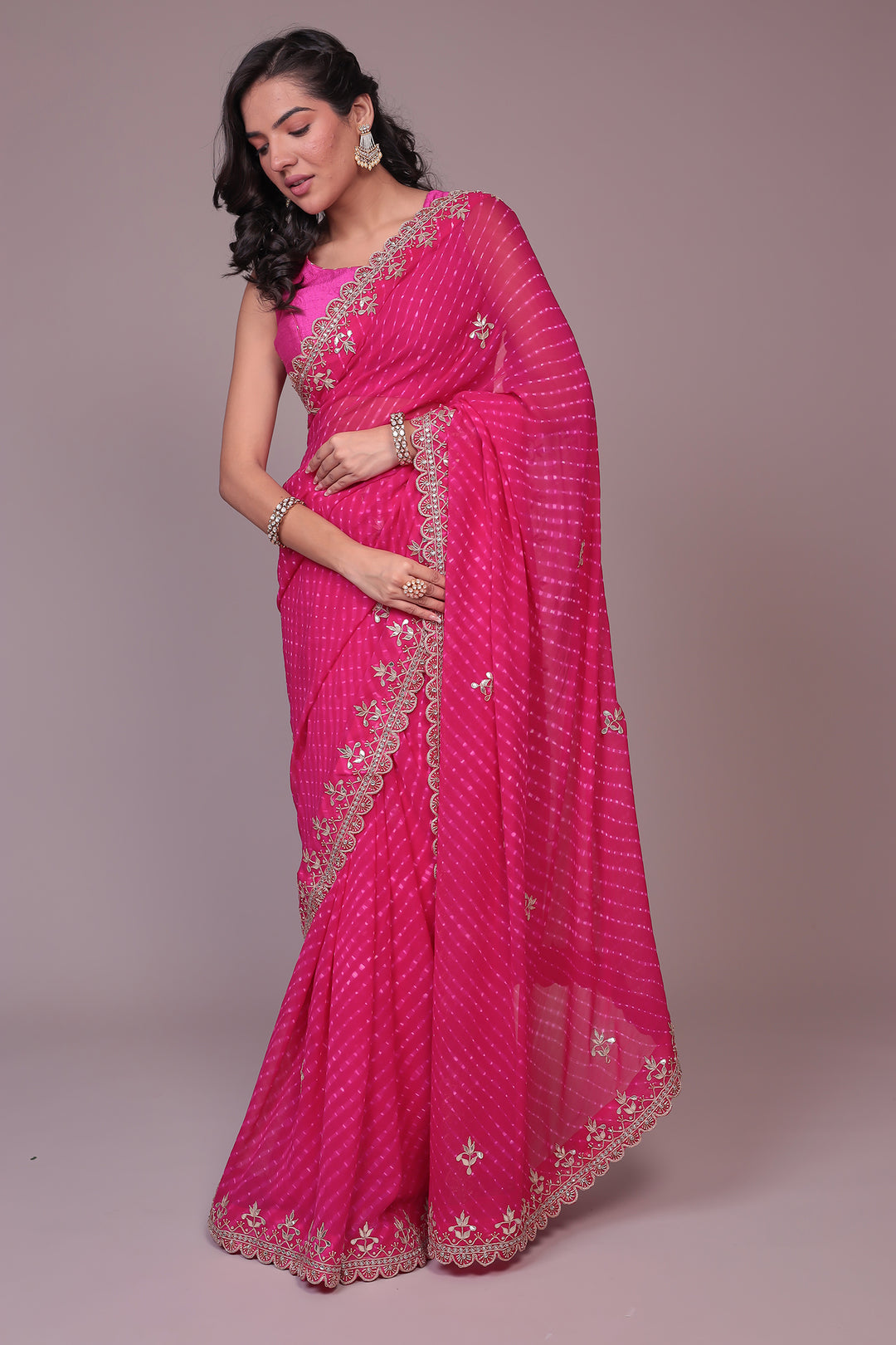 Mothra Georgette Saree with Gota Patti work