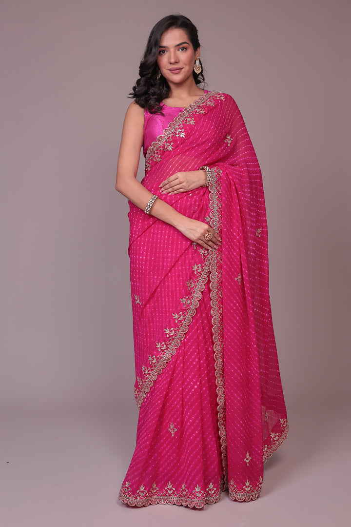 Mothra Georgette Saree with Gota Patti work