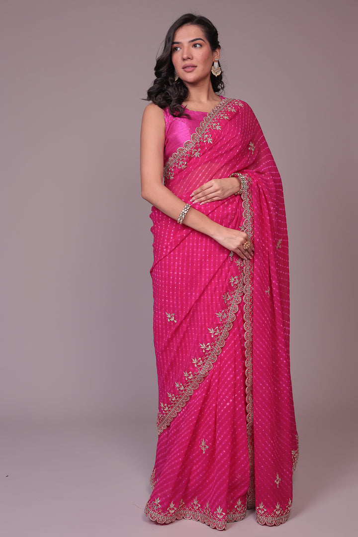 Mothra Georgette Saree with Gota Patti work