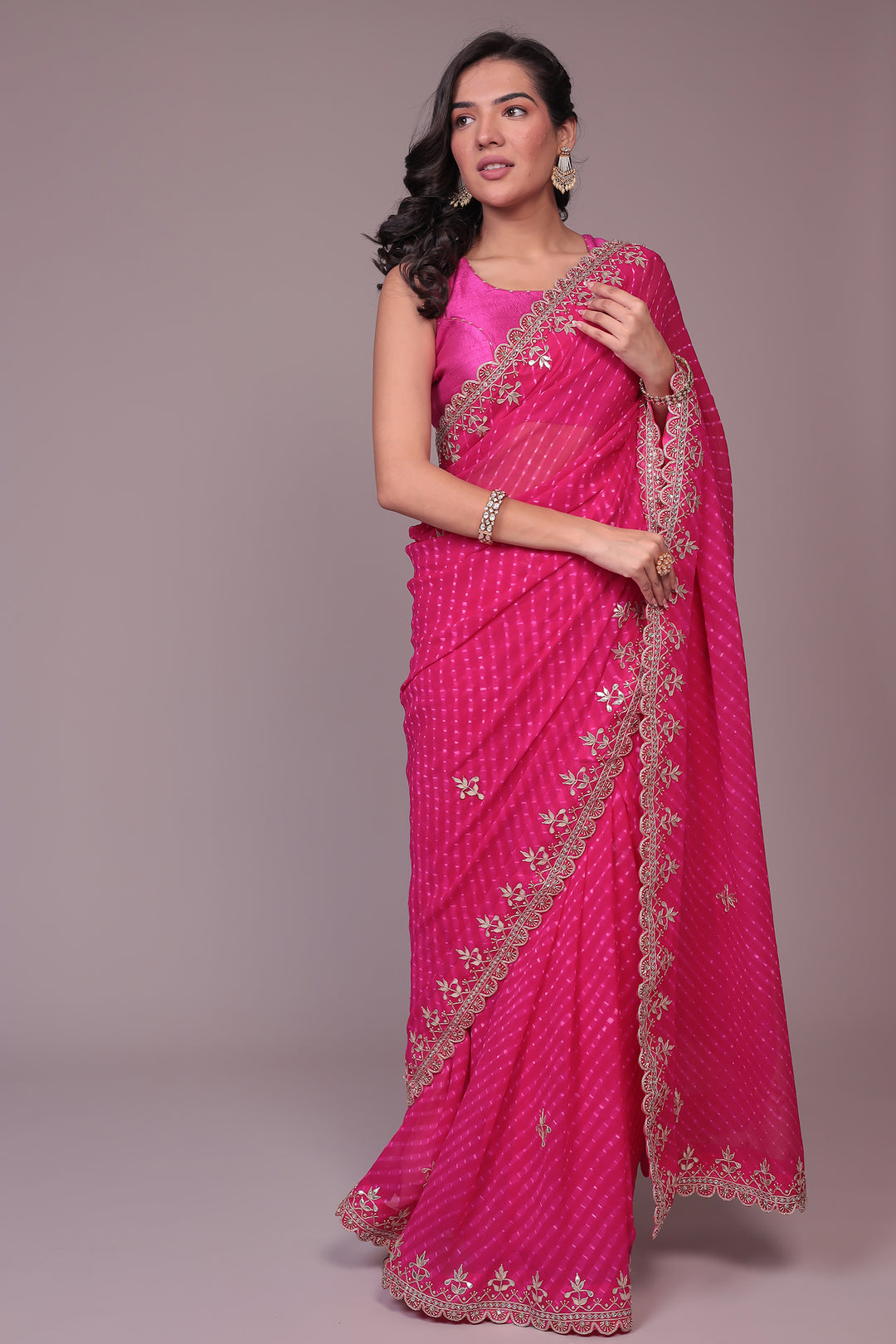 Mothra Georgette Saree with Gota Patti work