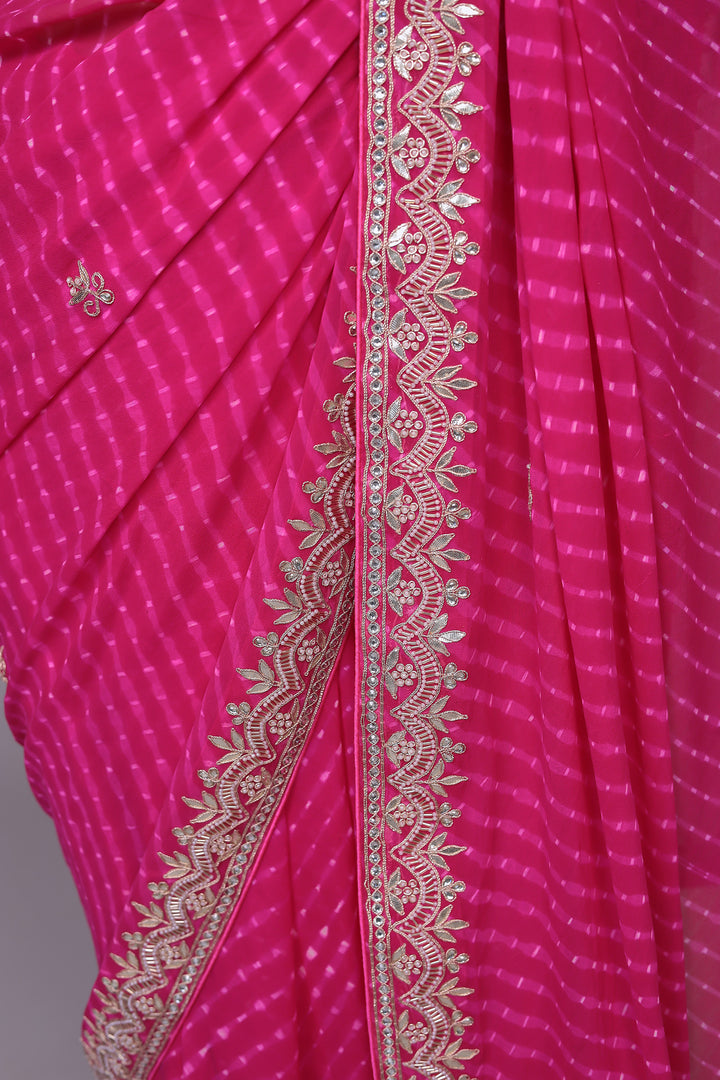 Mothra Georgette Saree Embellished with Gota Patti work