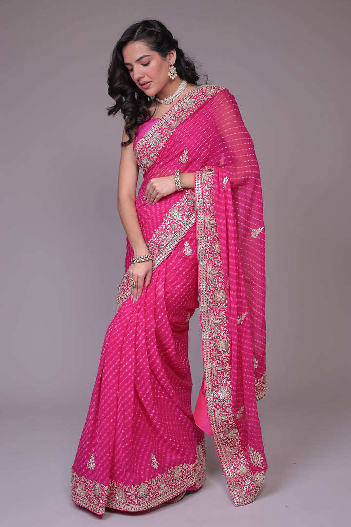 Mothra Georgette Saree with Gota Patti and Zardozi work