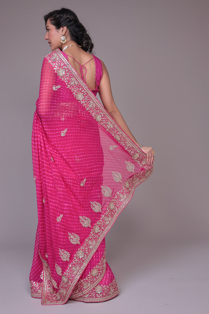 Mothra Georgette Saree with Gota Patti and Zardozi work