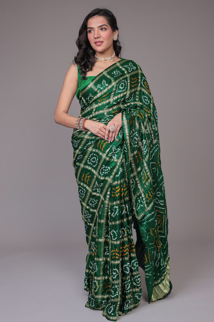 Bandhej Ghatchola Silk Saree with Zari work