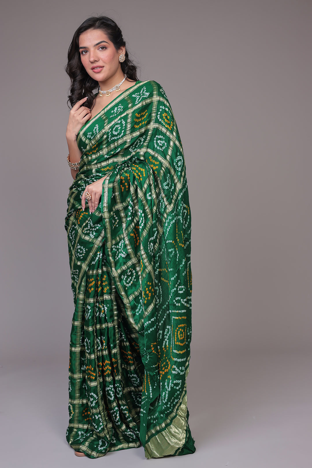 Bandhej Ghatchola Silk Saree with Zari work