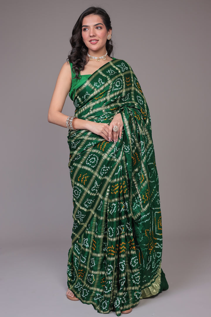 Bandhej Ghatchola Silk Saree with Zari work