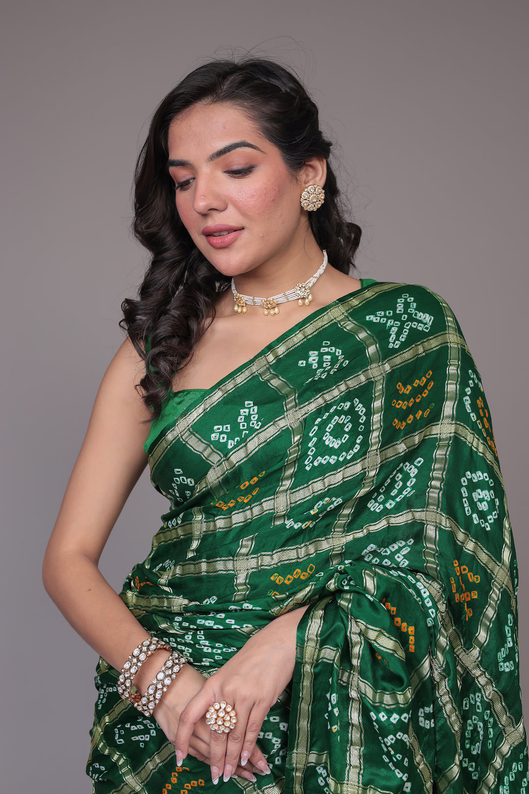 Bandhej Ghatchola Silk Saree with Zari work