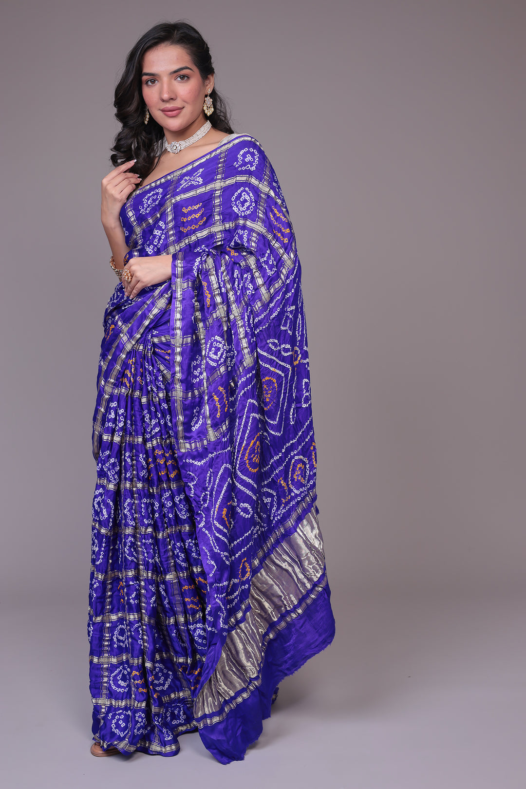 Bandhej Ghatchola Silk Saree with Zari work