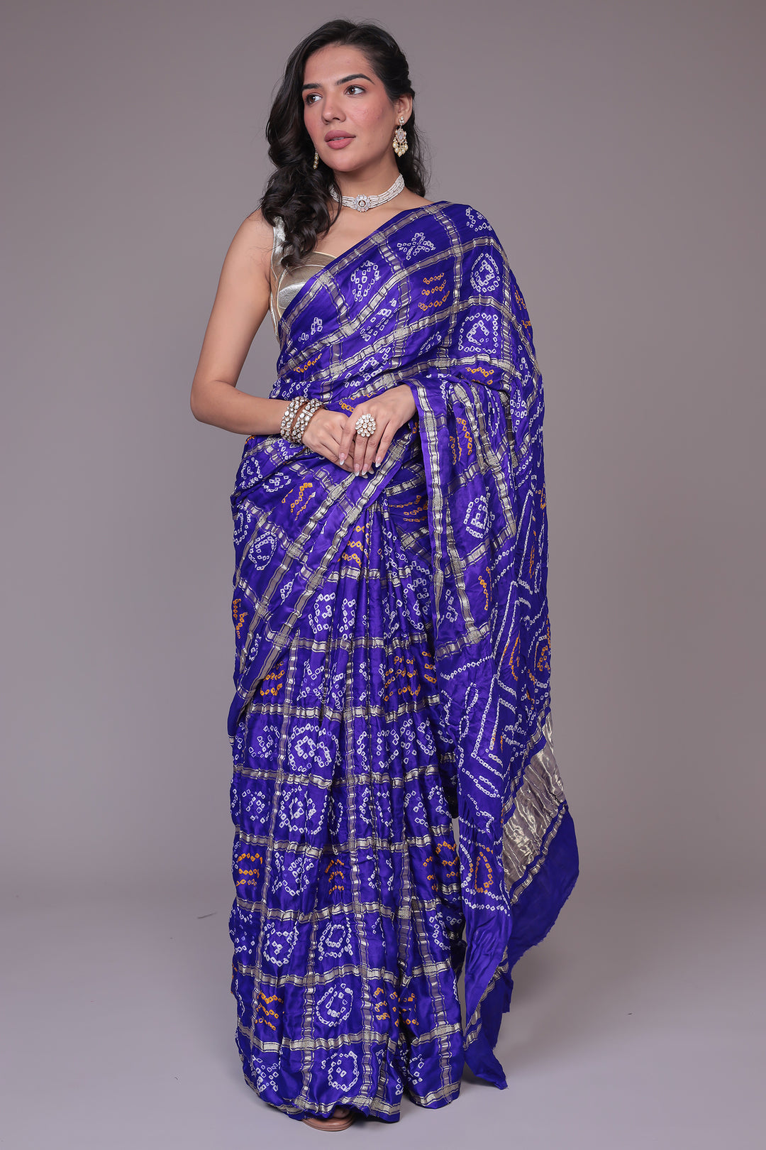 Bandhej Ghatchola Silk Saree with Zari work