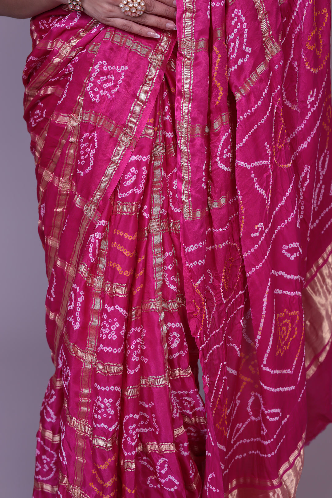 Bandhej Ghatchola Silk Saree with Zari work