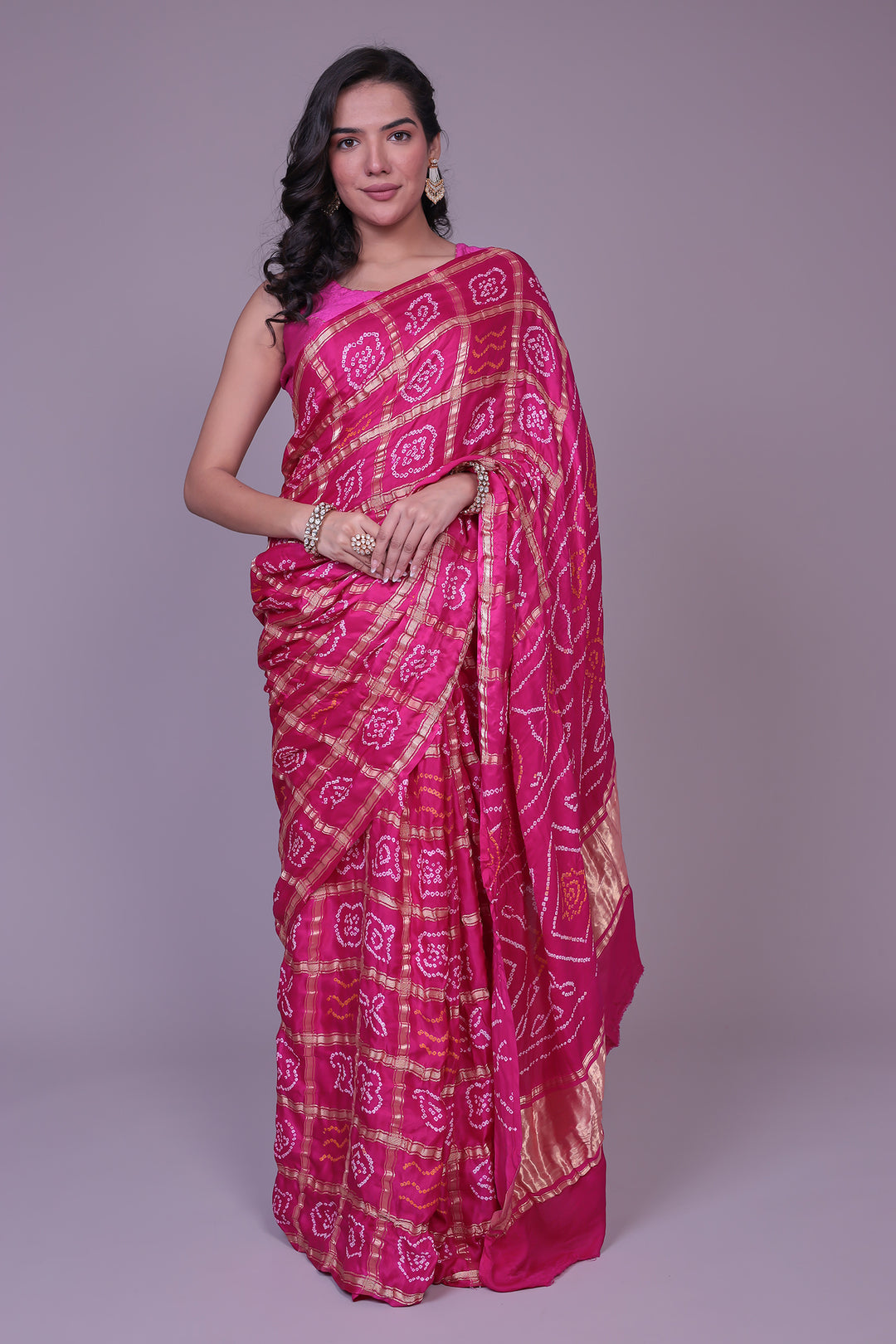 Bandhej Ghatchola Silk Saree with Zari work