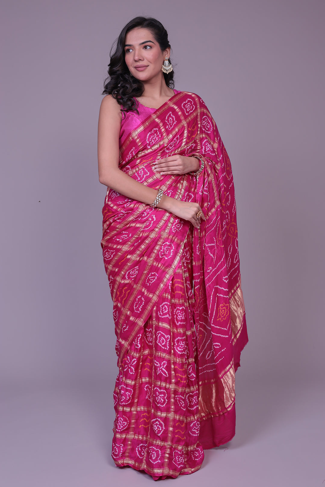 Bandhej Ghatchola Silk Saree with Zari work