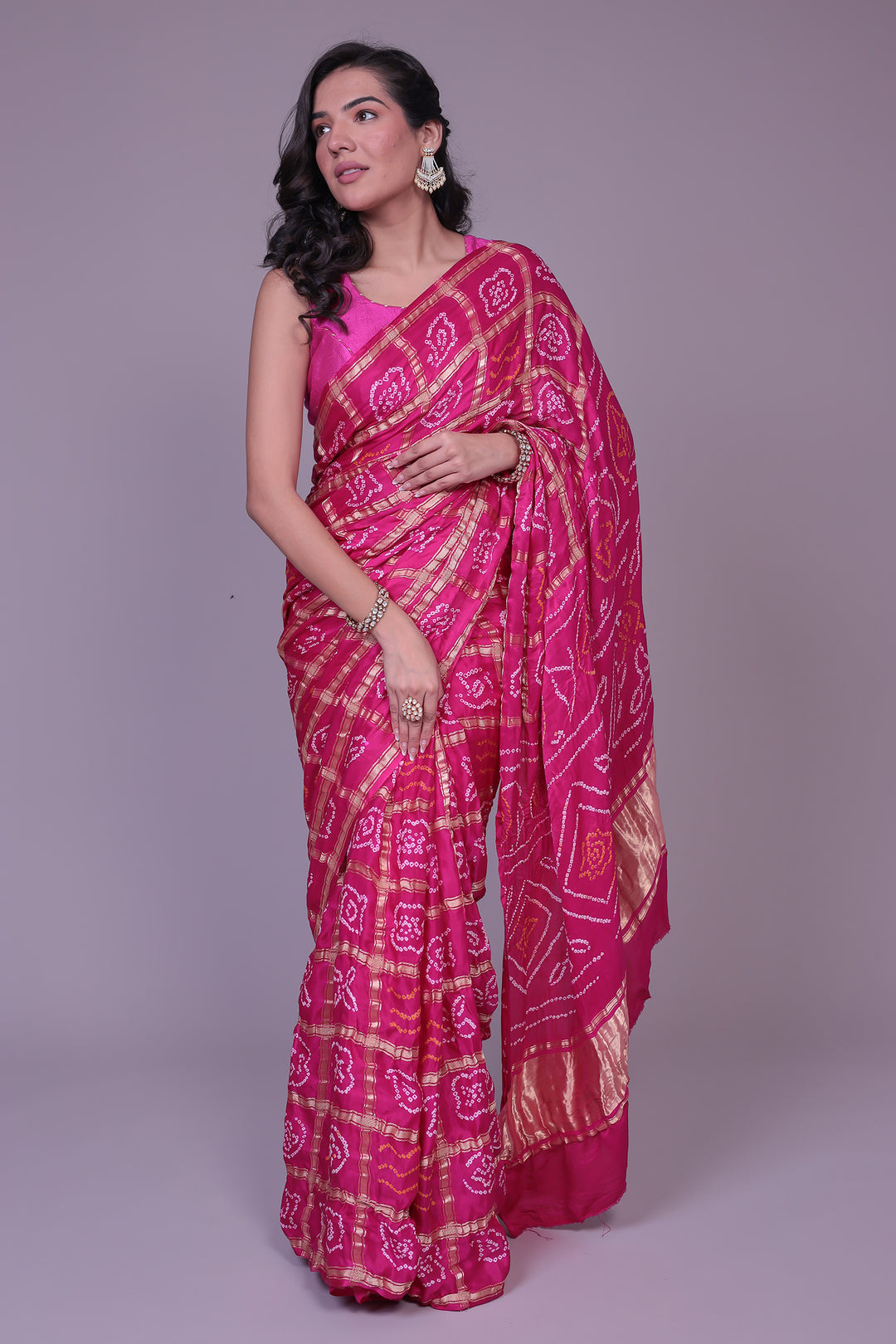 Bandhej Ghatchola Silk Saree with Zari work