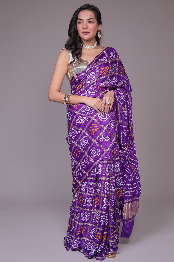 Bandhej Ghatchola Silk Saree with Zari work