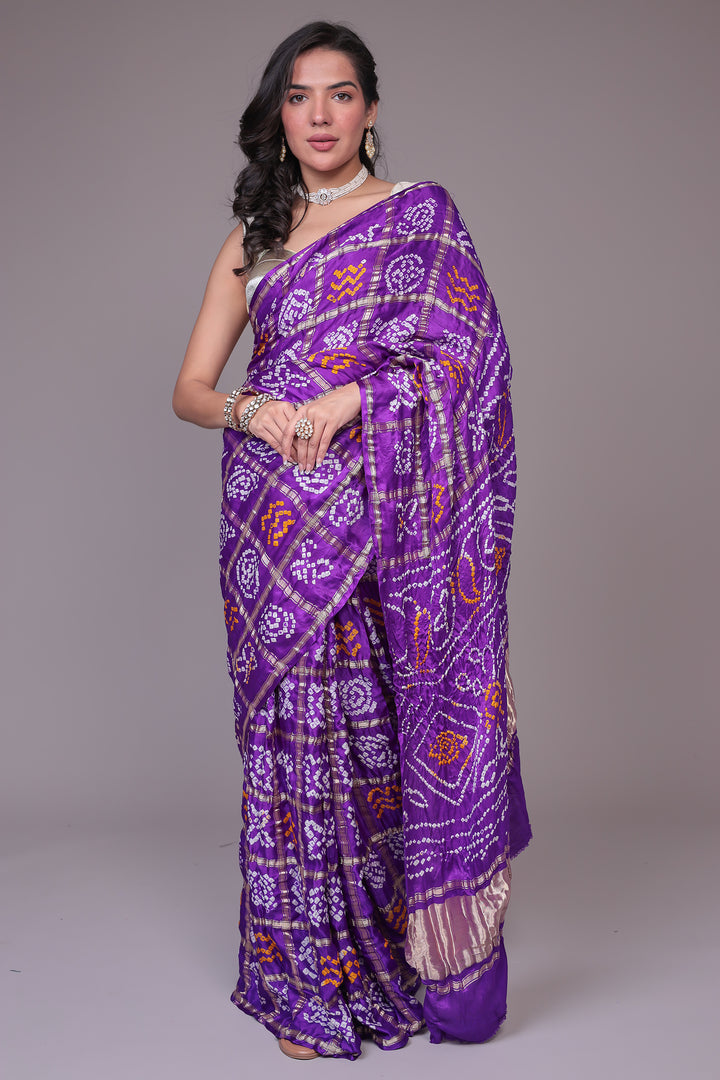 Bandhej Ghatchola Silk Saree with Zari work