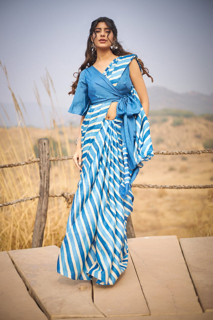 Tussar Silk Saree in Leheriya Print