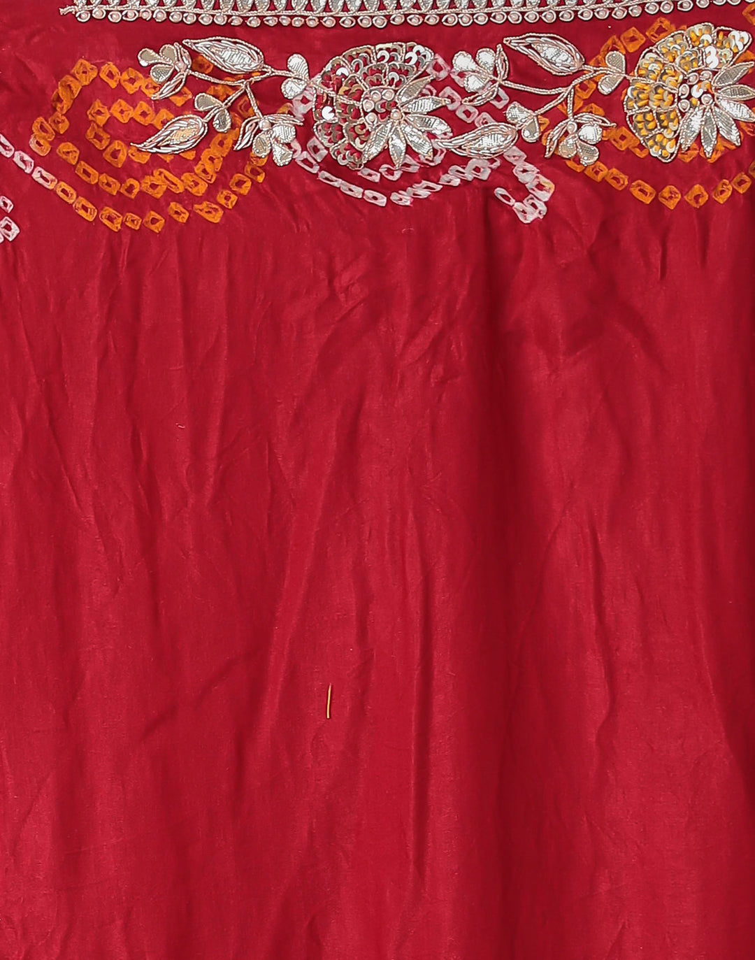 Bandhej Silk Saree with Gota Patti, Embroidered work