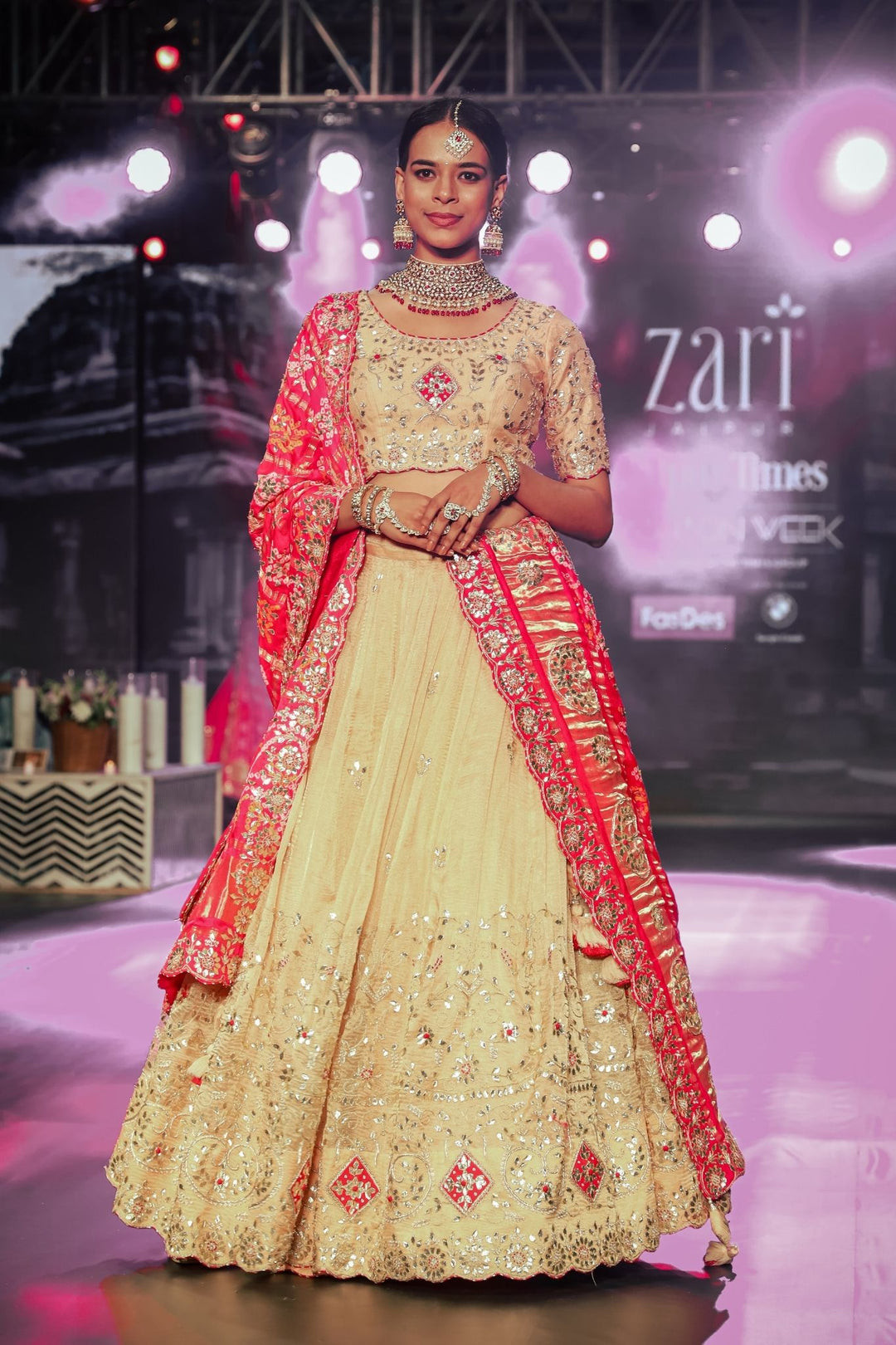 Shop Tissue Lehenga with Gota Patti Work | Zari Jaipur