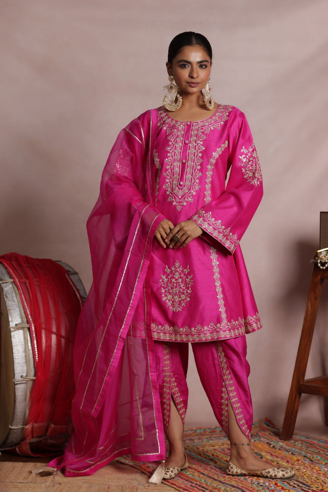 Dhoti Silk Suit Intricate with Full Embroidered work