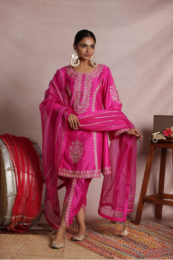 Dhoti Silk Suit Intricate with Full Embroidered work