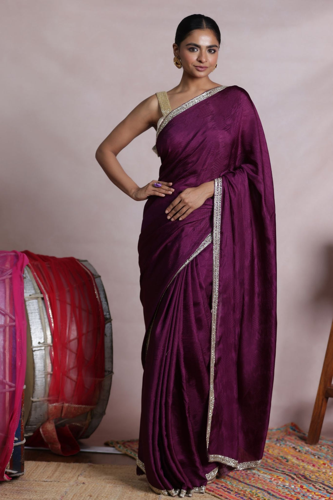 Silk Saree Embellished with Intricate Border Detailing