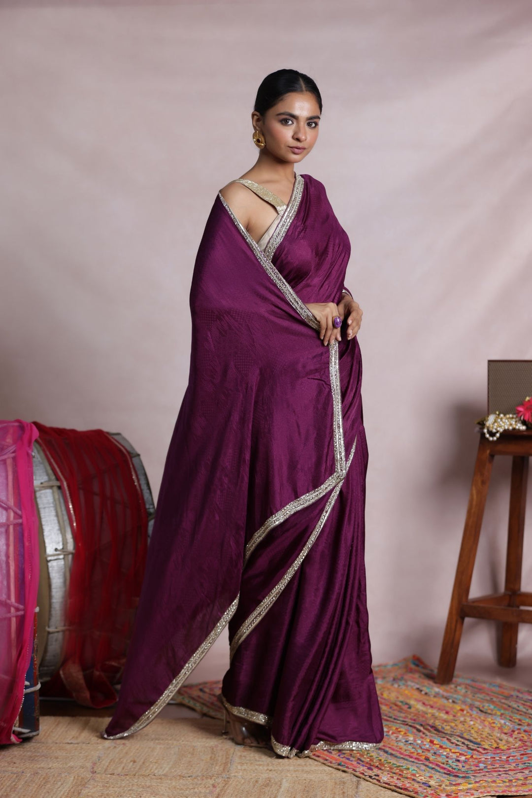 Silk Saree Embellished with Intricate Border Detailing