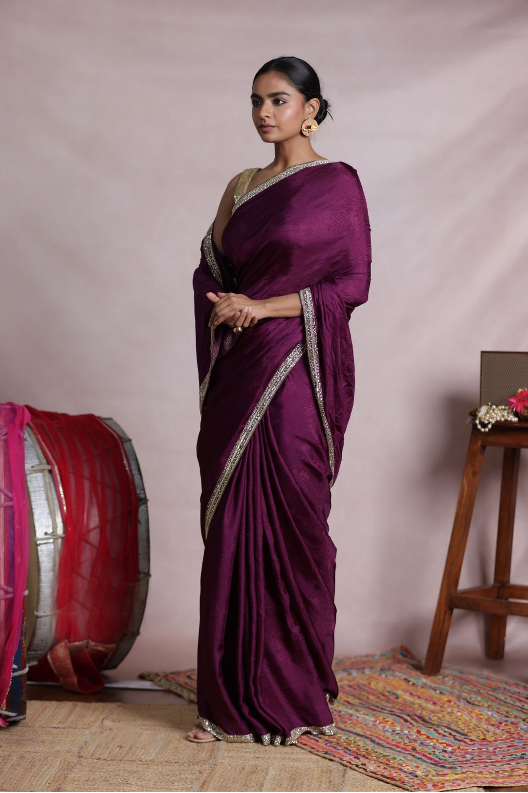 Silk Saree Embellished with Intricate Border Detailing