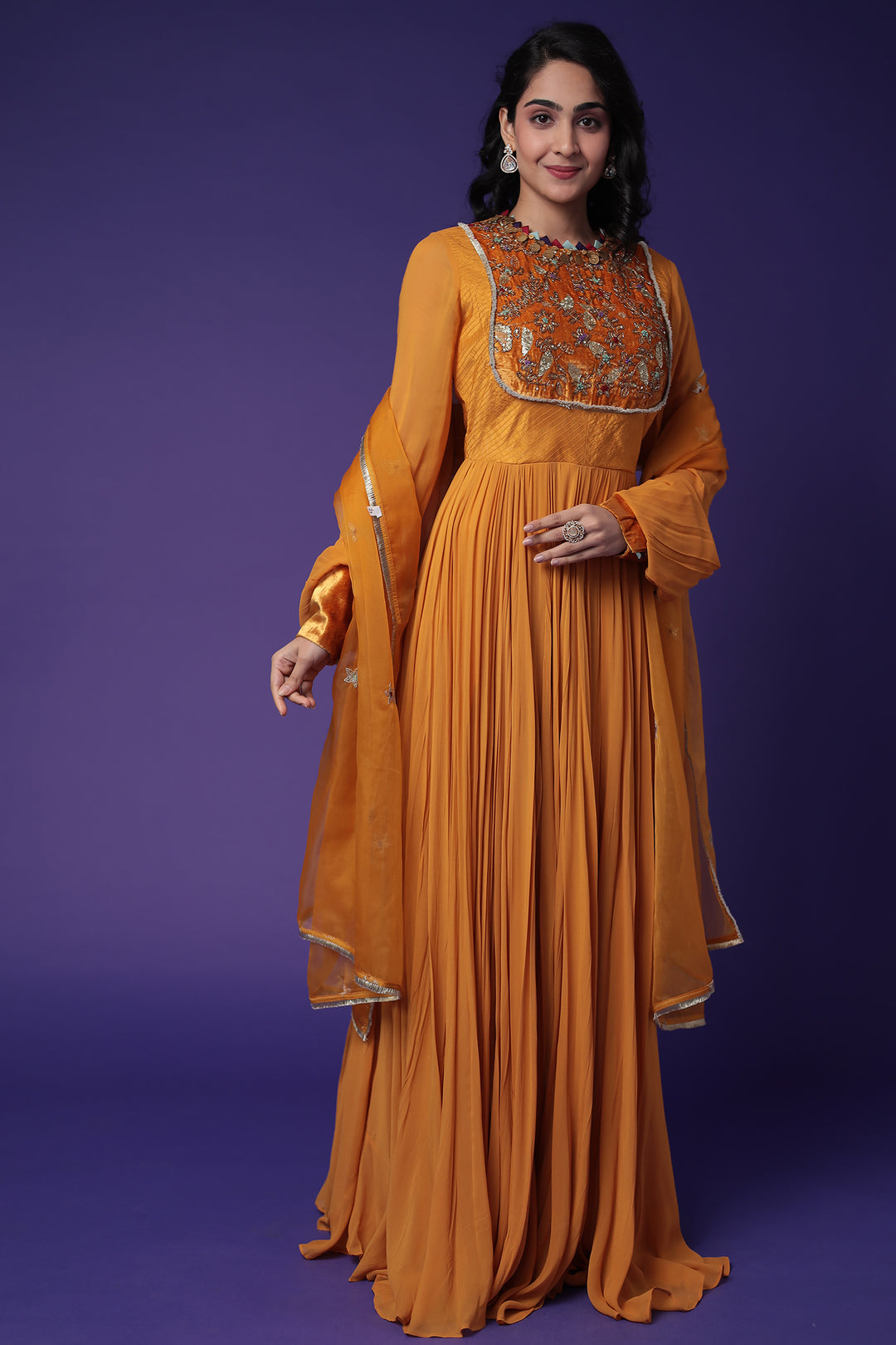 Anarkali Georgette Gown with Embroidered work