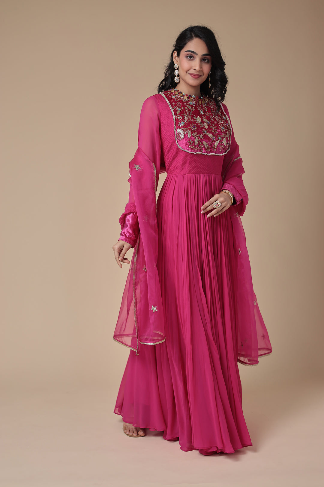 Anarkali Georgette Gown with Embroidery