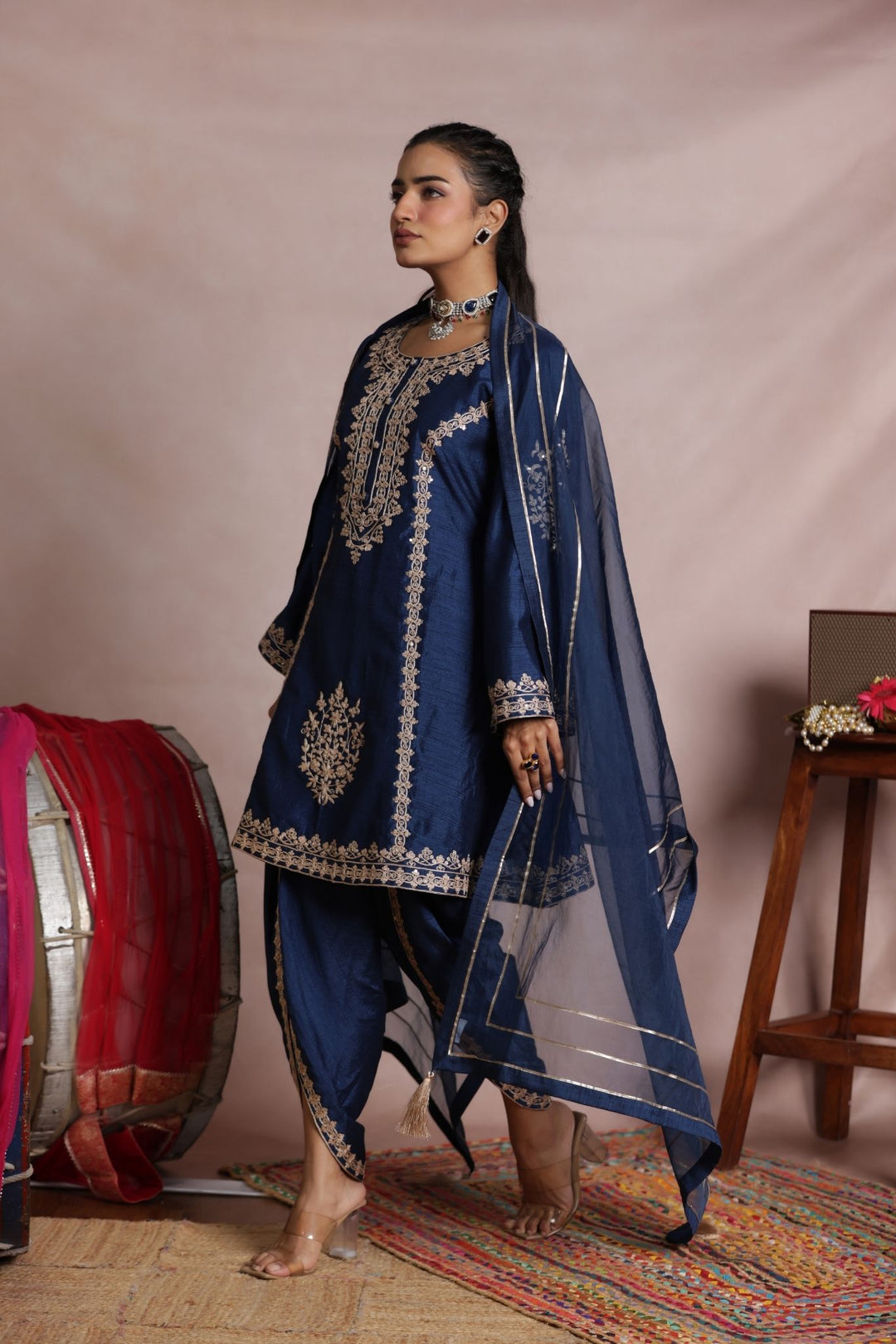 Dhoti Silk Suit Intricate with Full Embroidered work