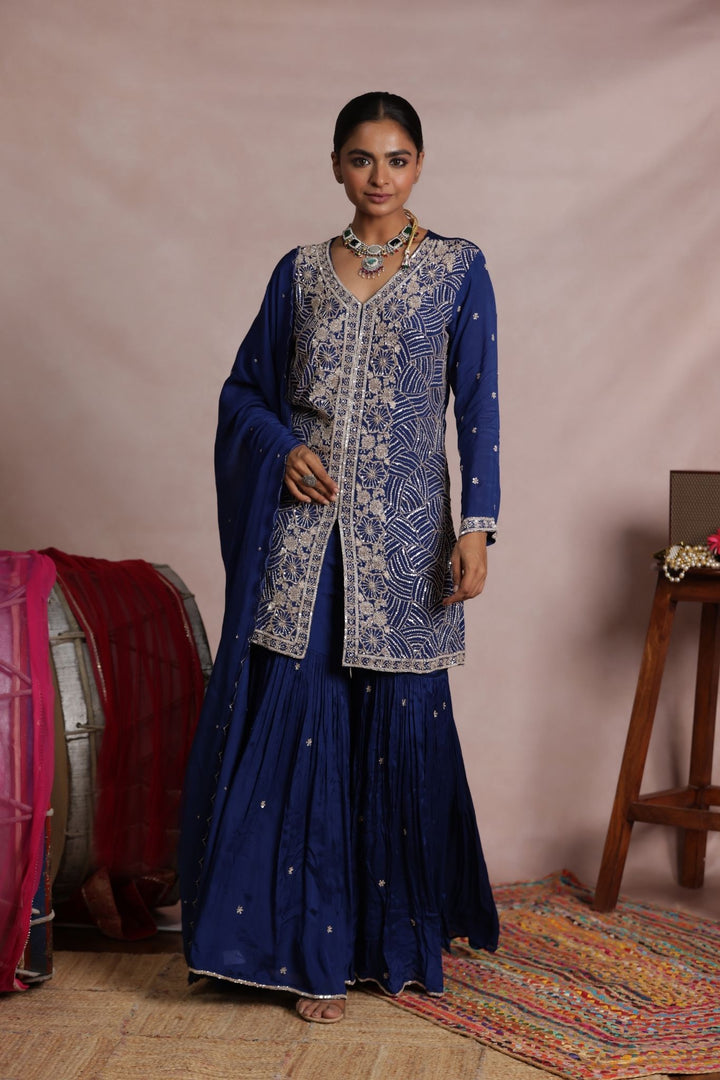 Chinon Indowestern Sharara Suit with Embellished work