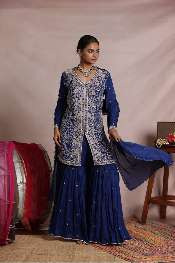 Chinon Indowestern Sharara Suit with Embellished work