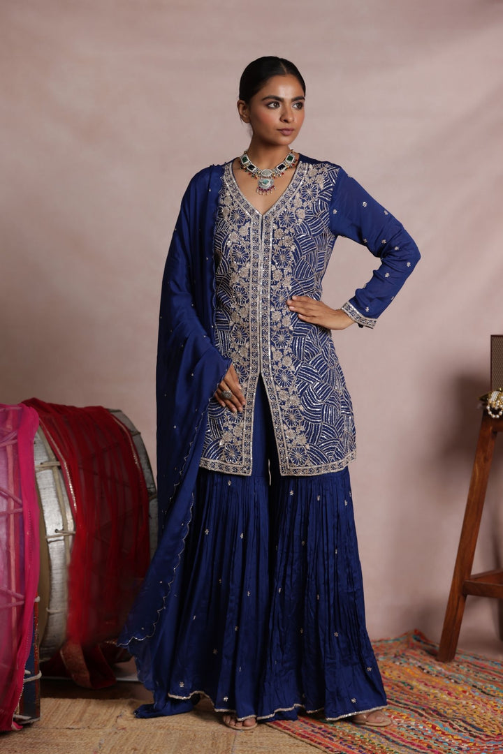 Chinon Indowestern Sharara Suit with Embellished work