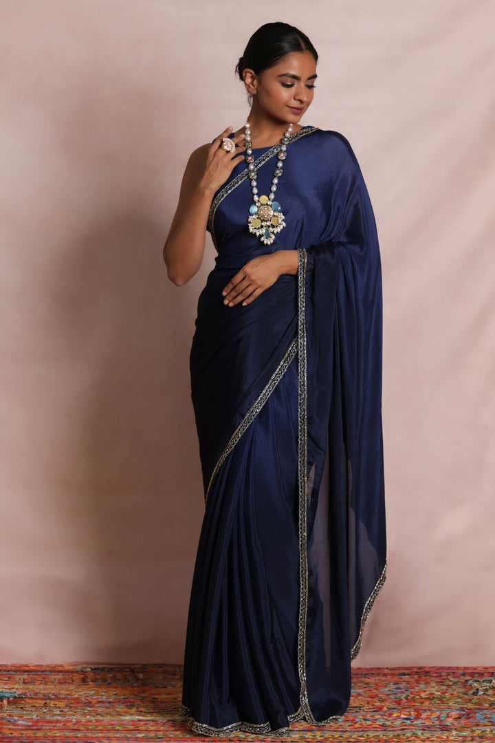 Silk Saree Embellished with Intricate Border Detailing