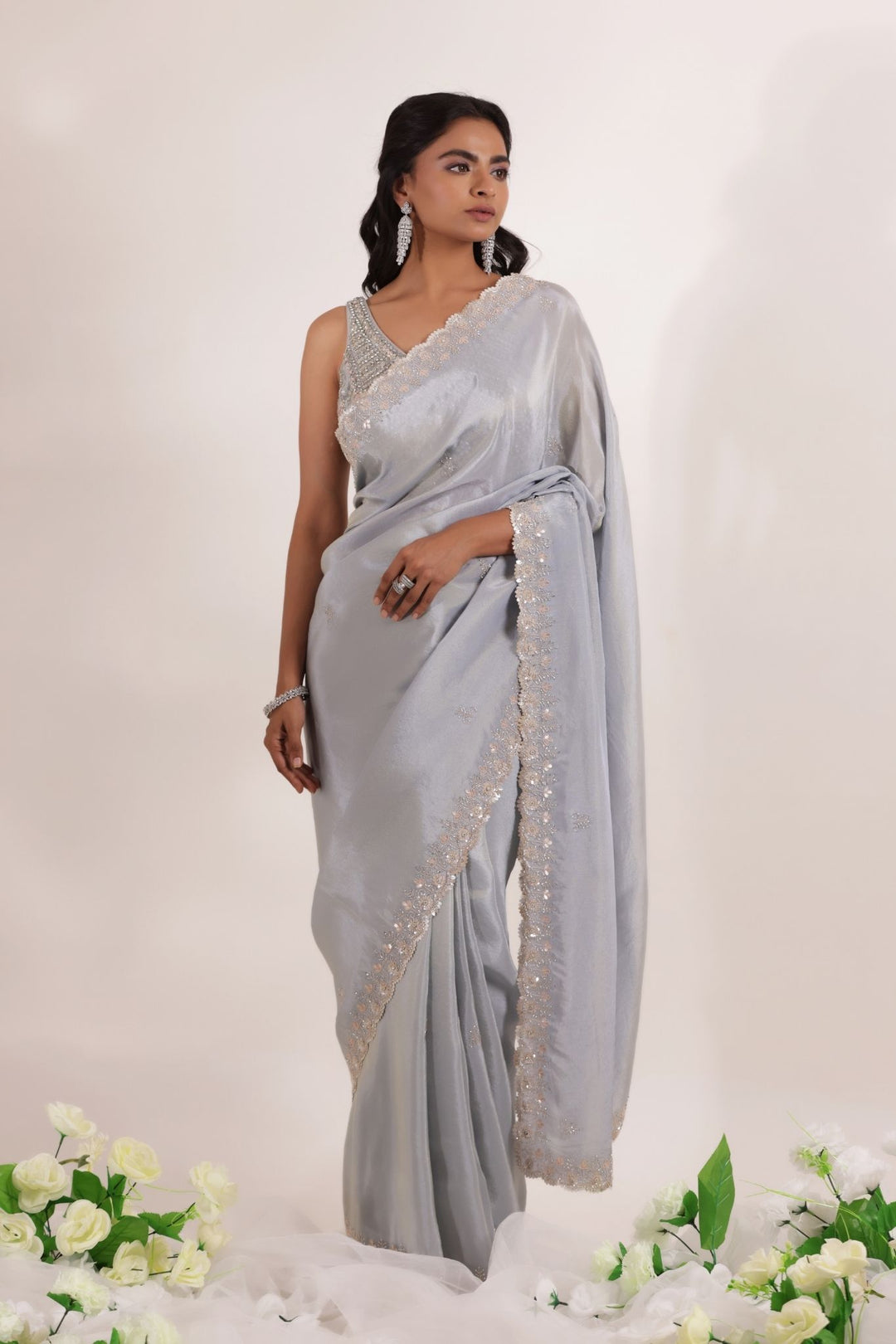 Silk Saree with Embellished work