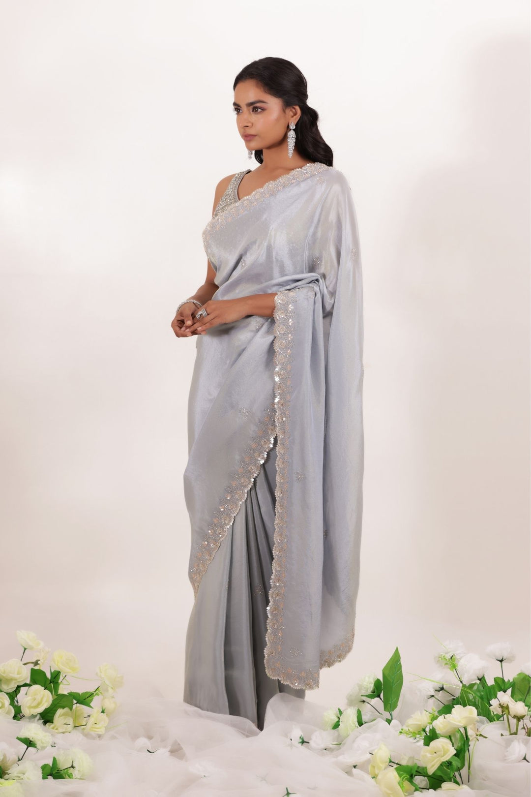 Silk Saree with Embellished work