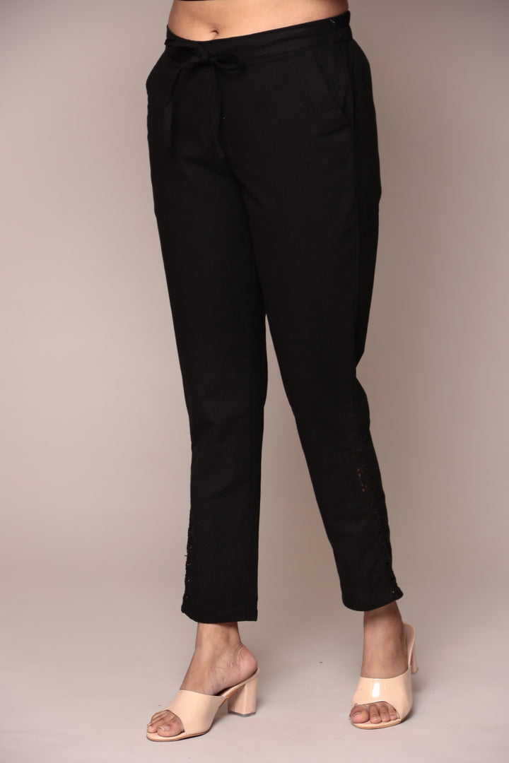 Cotton Woven Pant with Embroidered Work