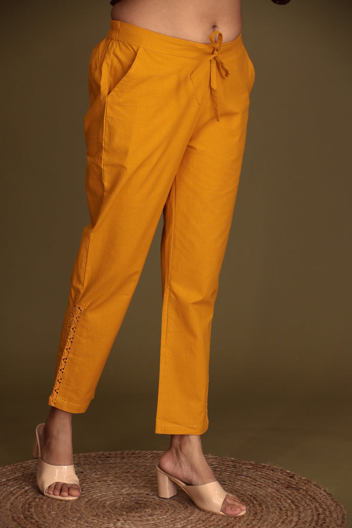 Cotton Woven Pant with Embroidered Work