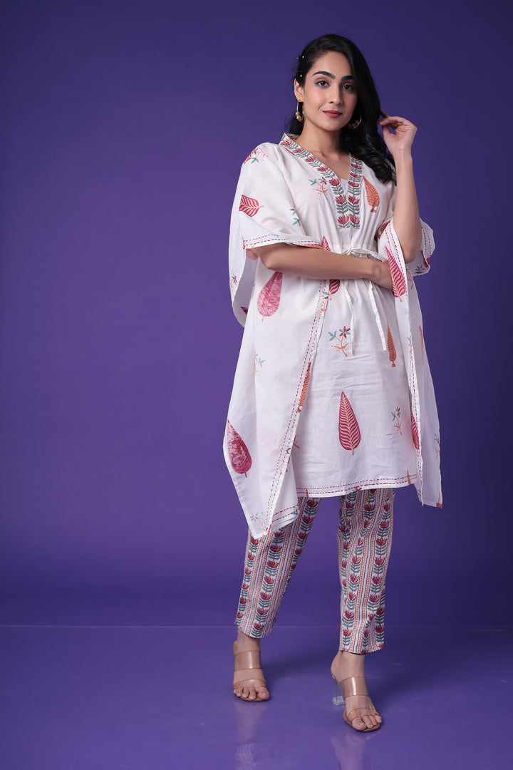 Printed Muslin Kaftan Set