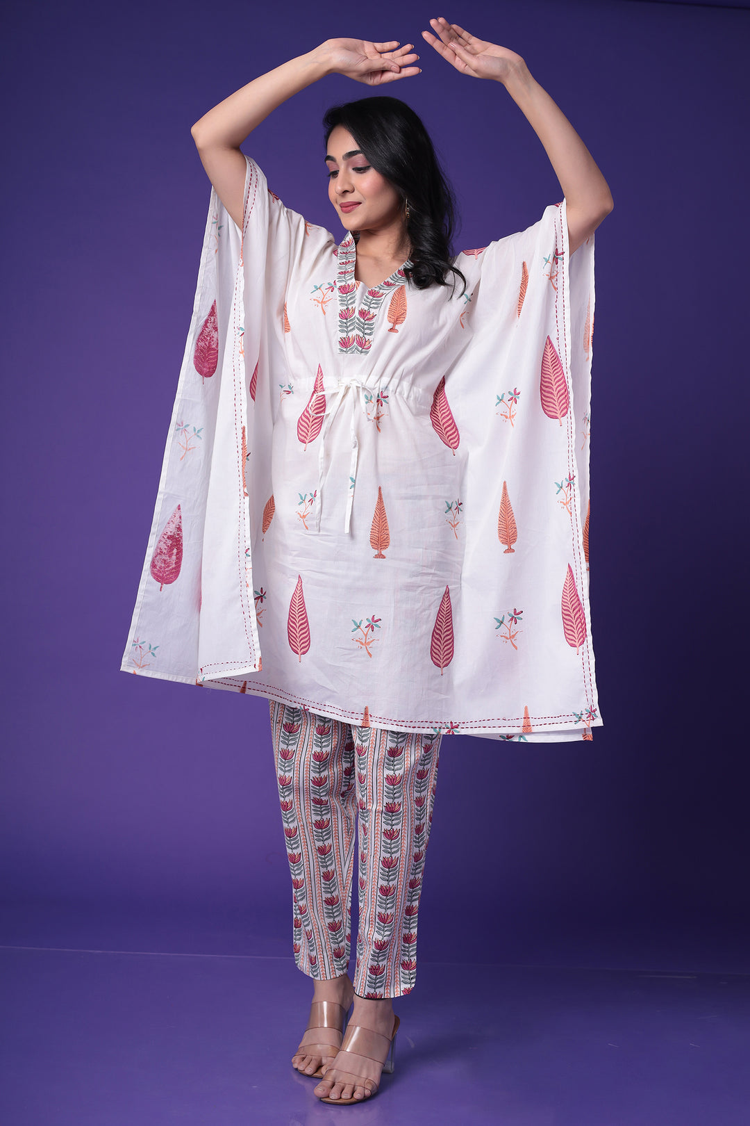 Printed Muslin Kaftan Set