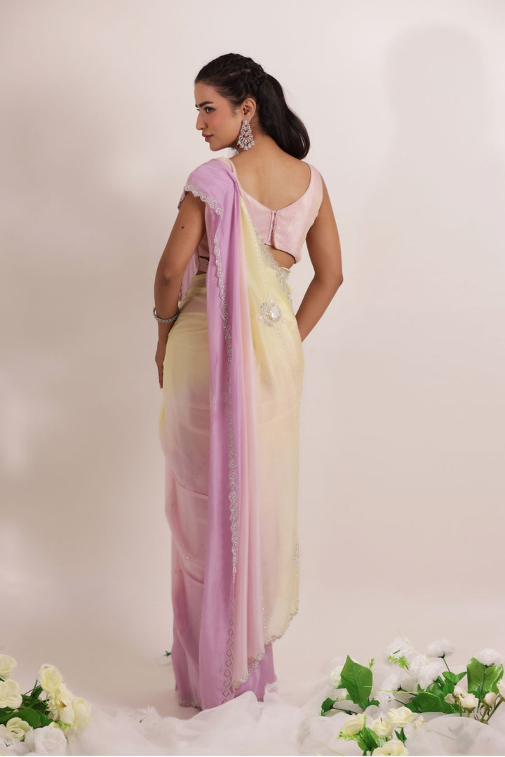 Organza Saree Embellished with Cutdana work