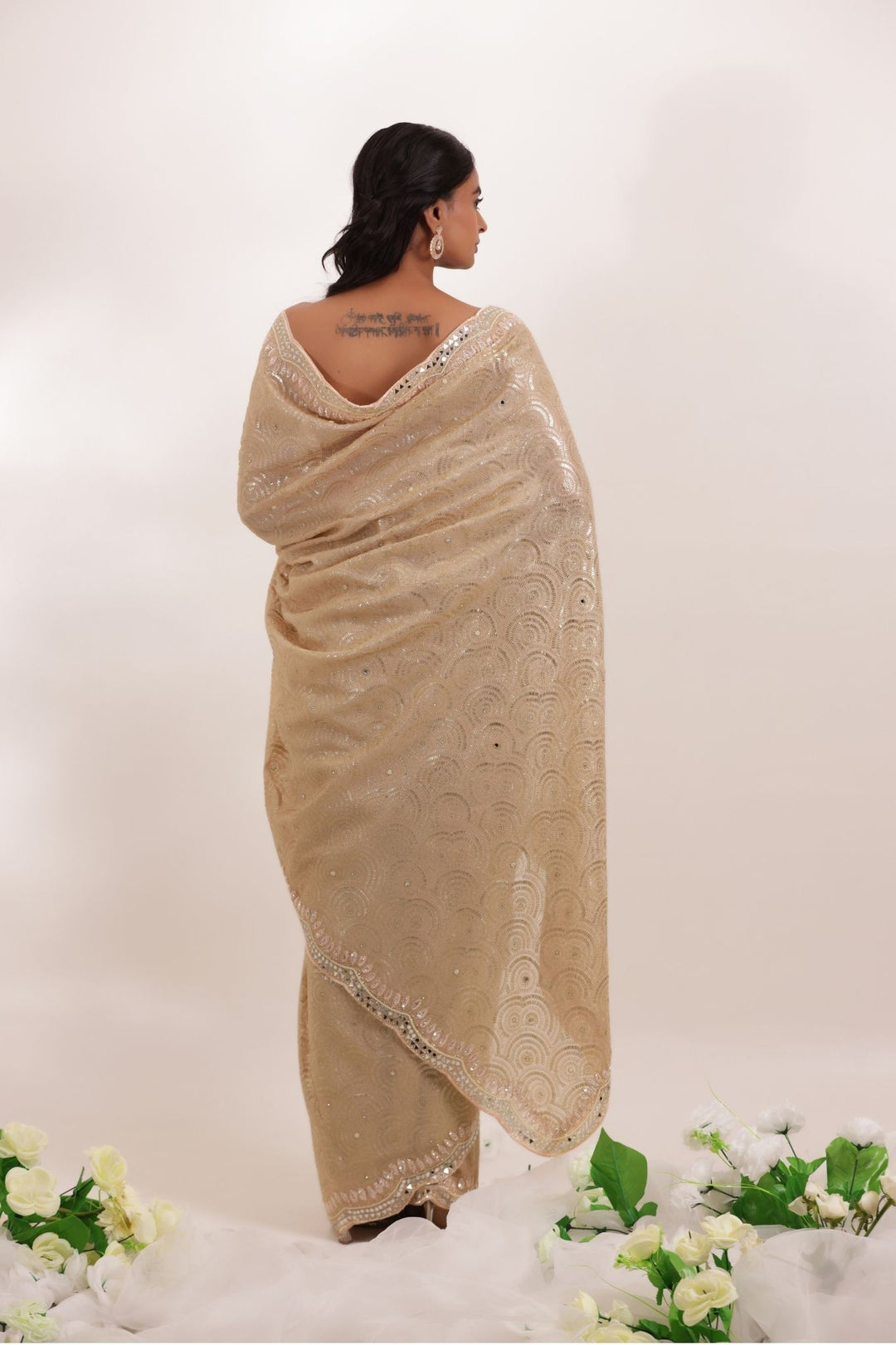 Georgette Saree Embroidered with Thread work