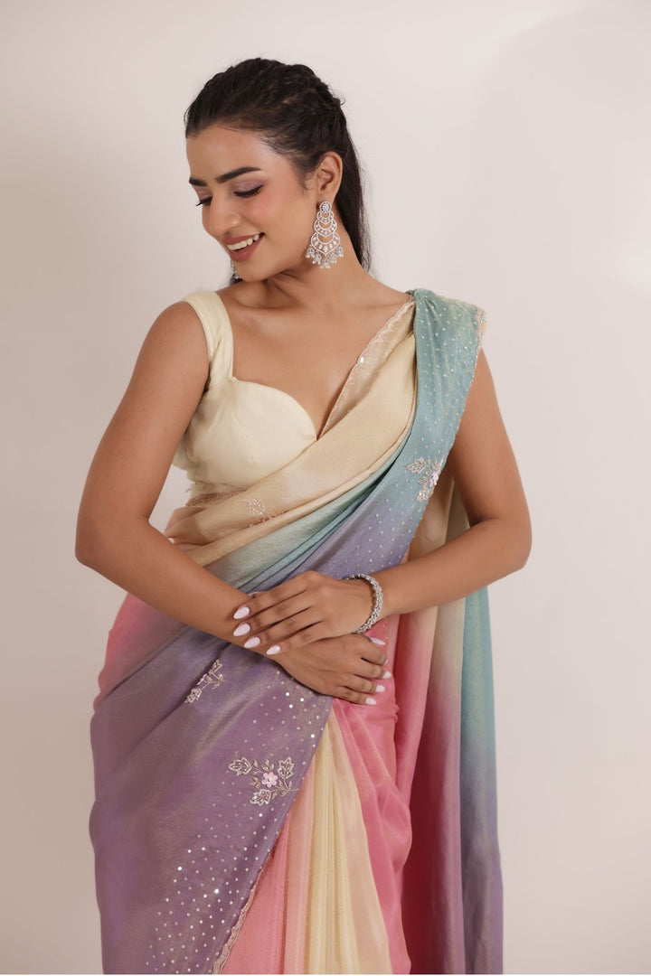 Silk Saree with Embellished work