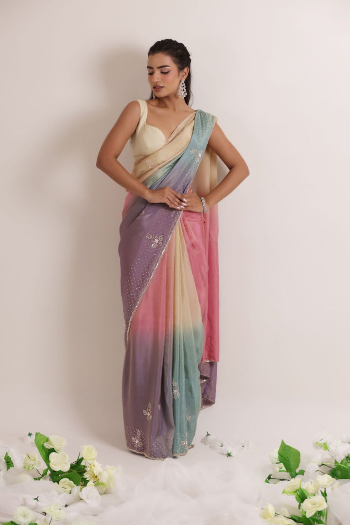 Silk Saree with Embellished work