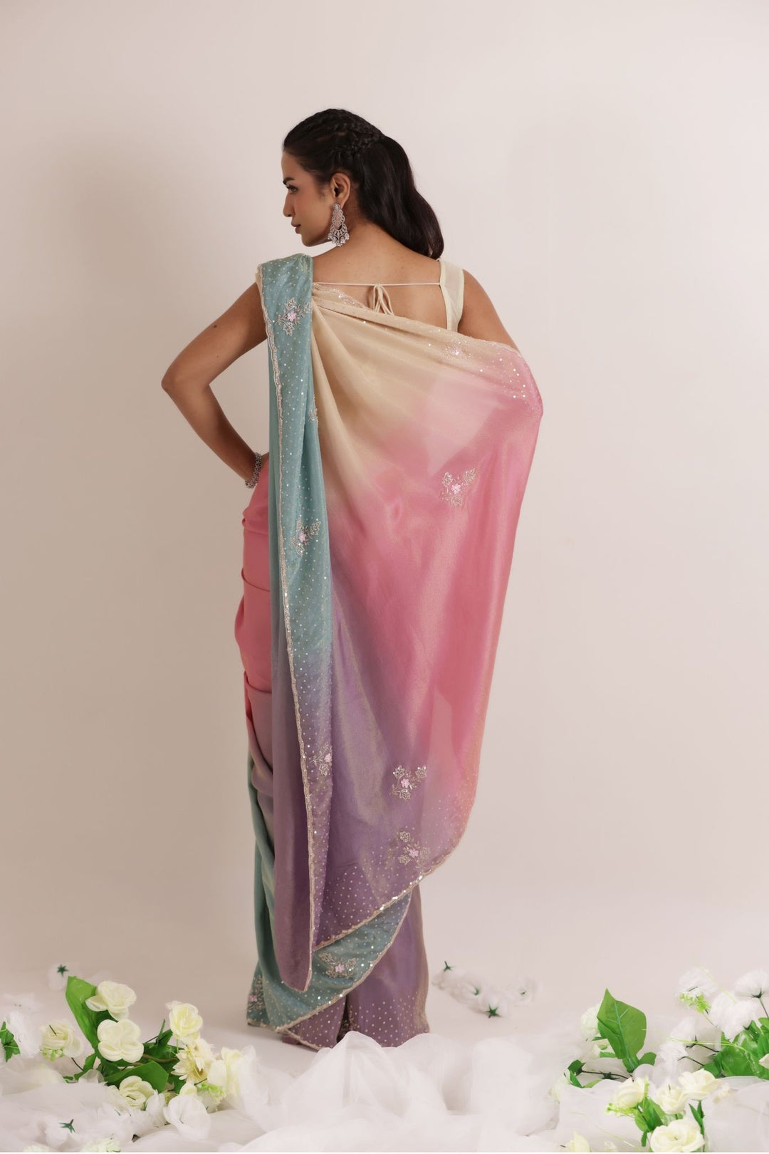 Silk Saree with Embellished work