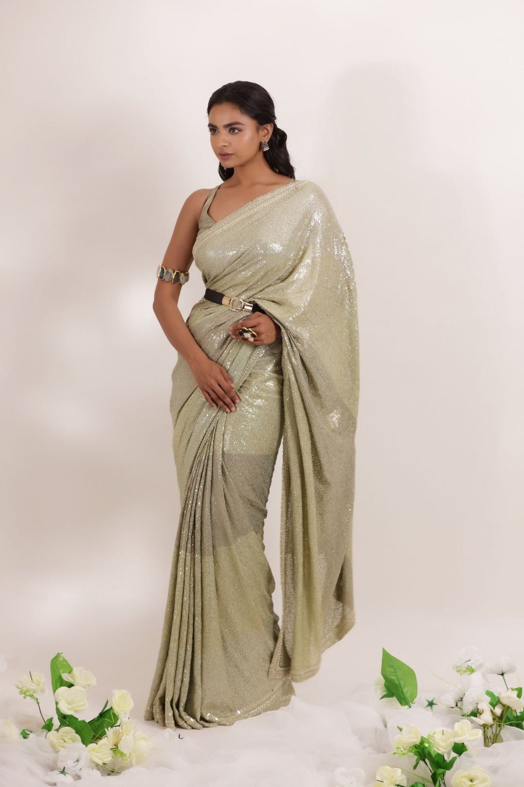 Georgette Saree Embellished with Sequins work